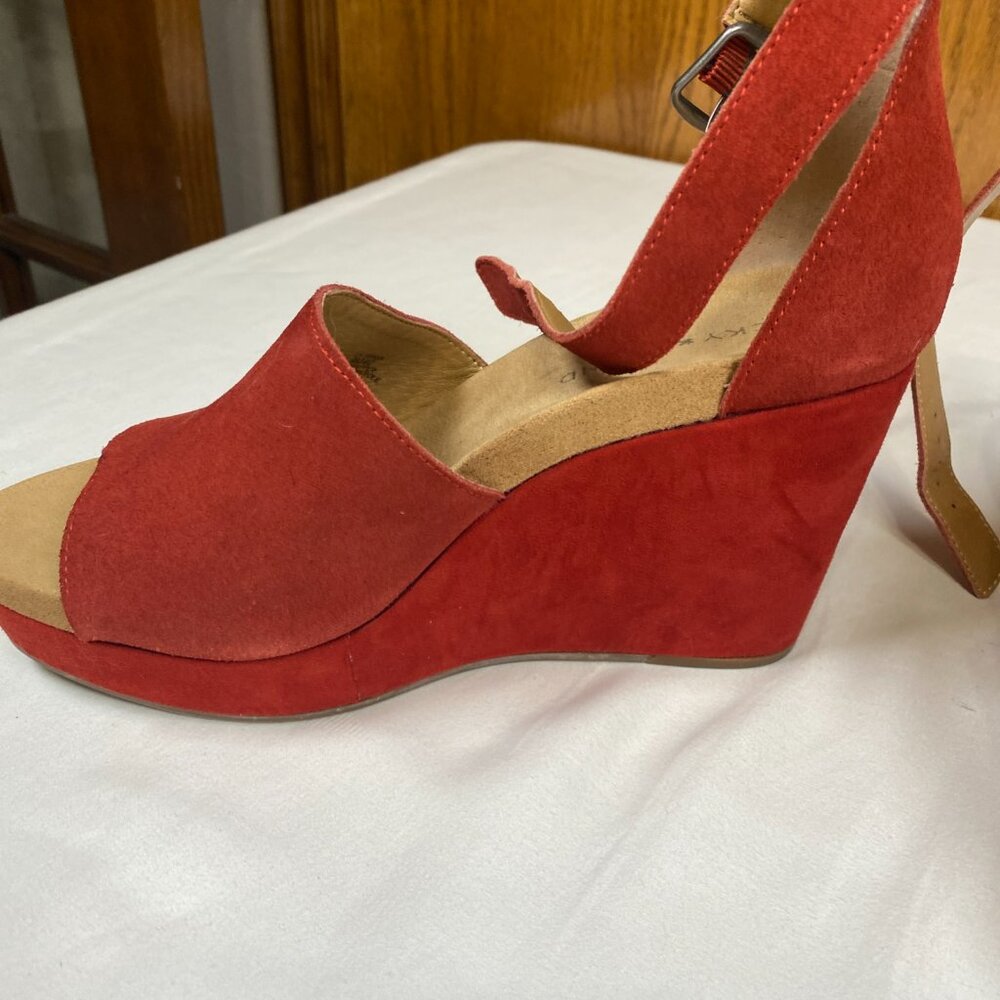 Lucky Brand Yemisa Wedge Sandals Women's 9 Red - Picture 3 of 10